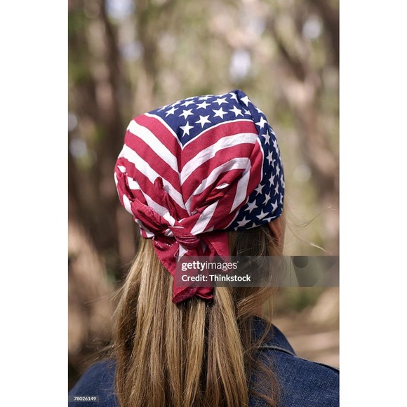 NEW 12 beautiful Large 22 inch Made in the USA Red-White-Blue Handkerchief Scarf - Picture 4 of 12